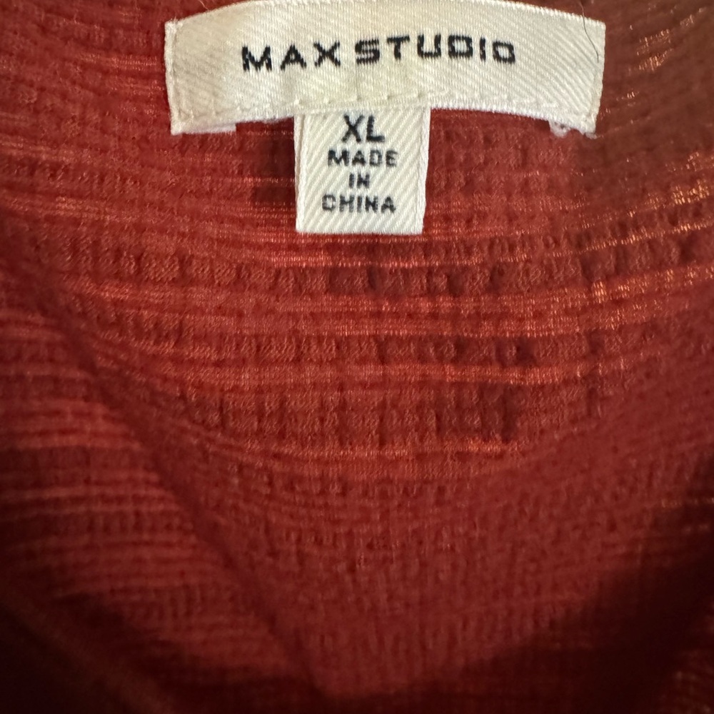 Max Studio Deep Red Textured Blouse
